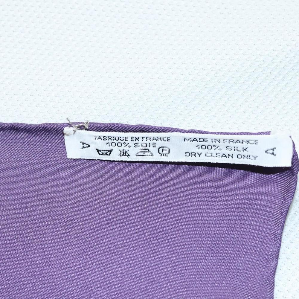 HERMES Carre 90 Scarf ""REGINA"" Silk Purple Auth bs24064 - Picture 12 of 15